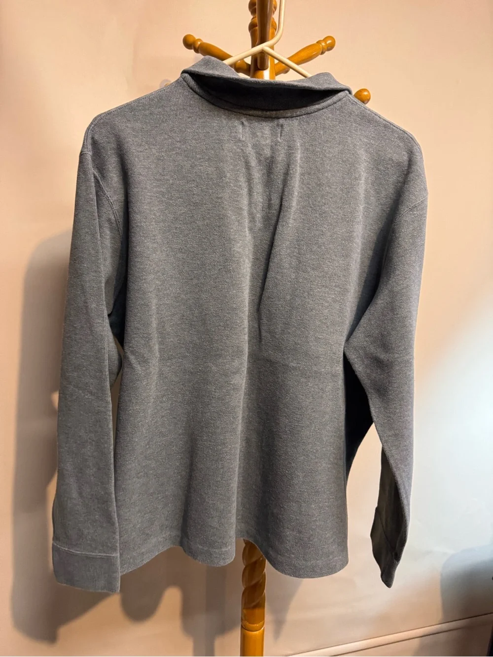 Men’s Polo Ralph Lauren Grey Quarter-Zip Sweatshirt 100% Cotton Size XL